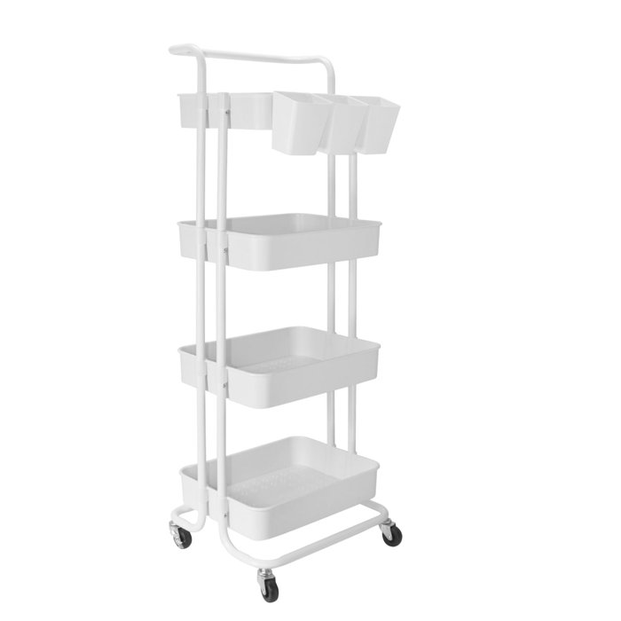 POPLARBOX Utility Rolling Cart Storage Organizer Shelves with Wheels